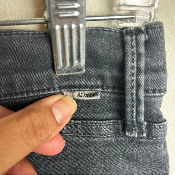 Mother The Charmer black distressed mid-rise skinny jeans worn black wash 29 - Picture 11 of 14